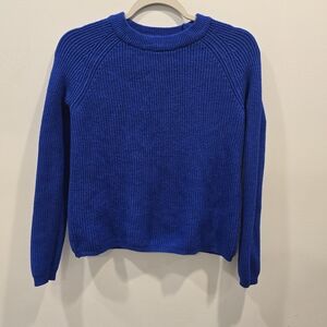 Tahari Vibrant Blue Crew Neck Sweater